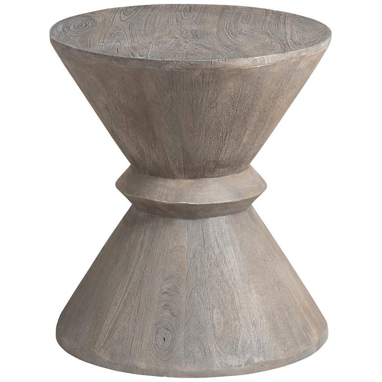 Image 1 Mimosa 20" Wide Gray-Washed Geometric-Shaped Accent Table