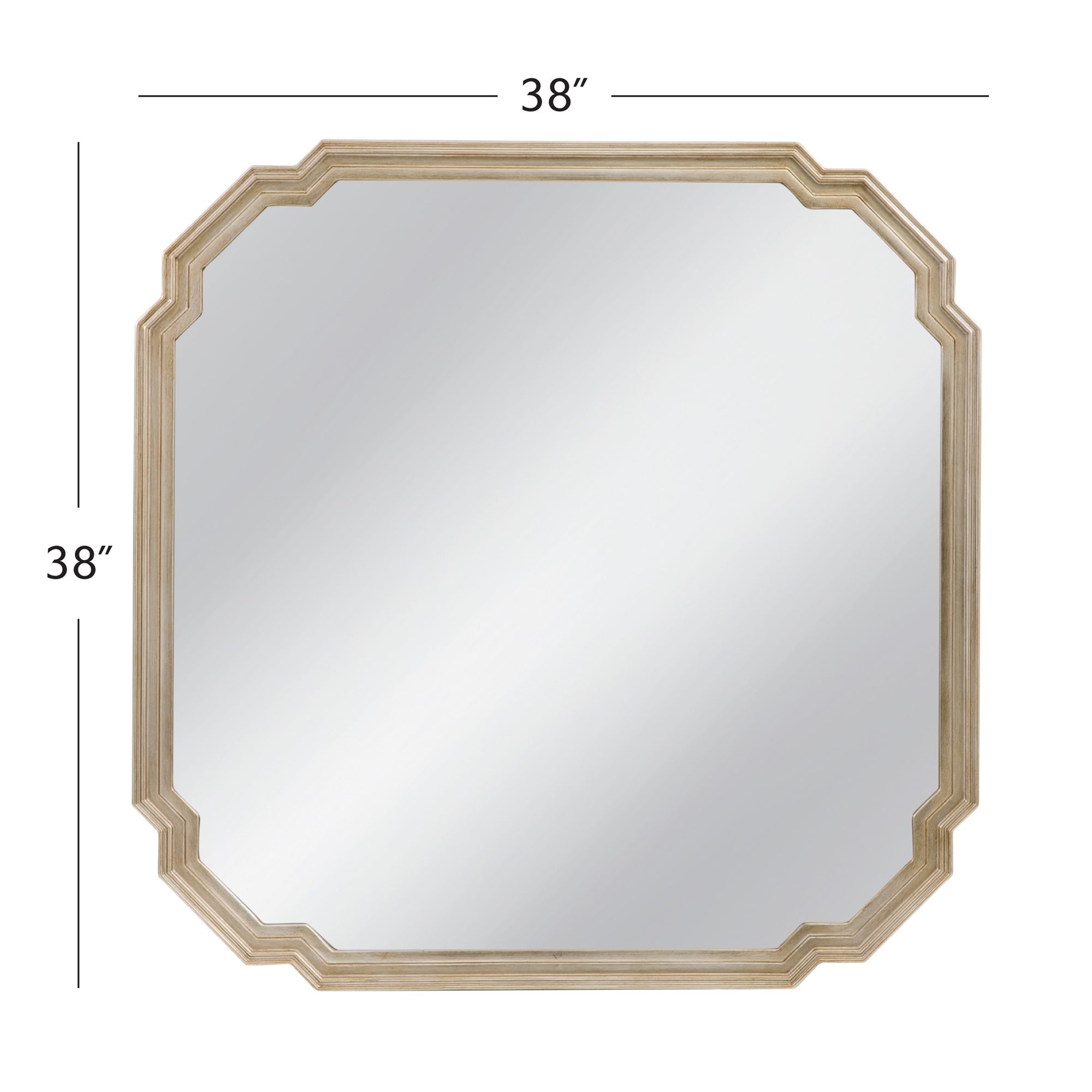 Image 5 Mimosa 38"W x 38"H Antique Silver Leaf Wall Mirror more views