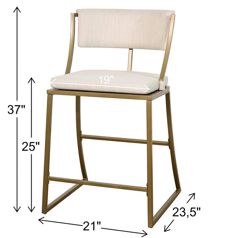 Image 6 Mina 25" Antique Brass Metal Counter Stool more views