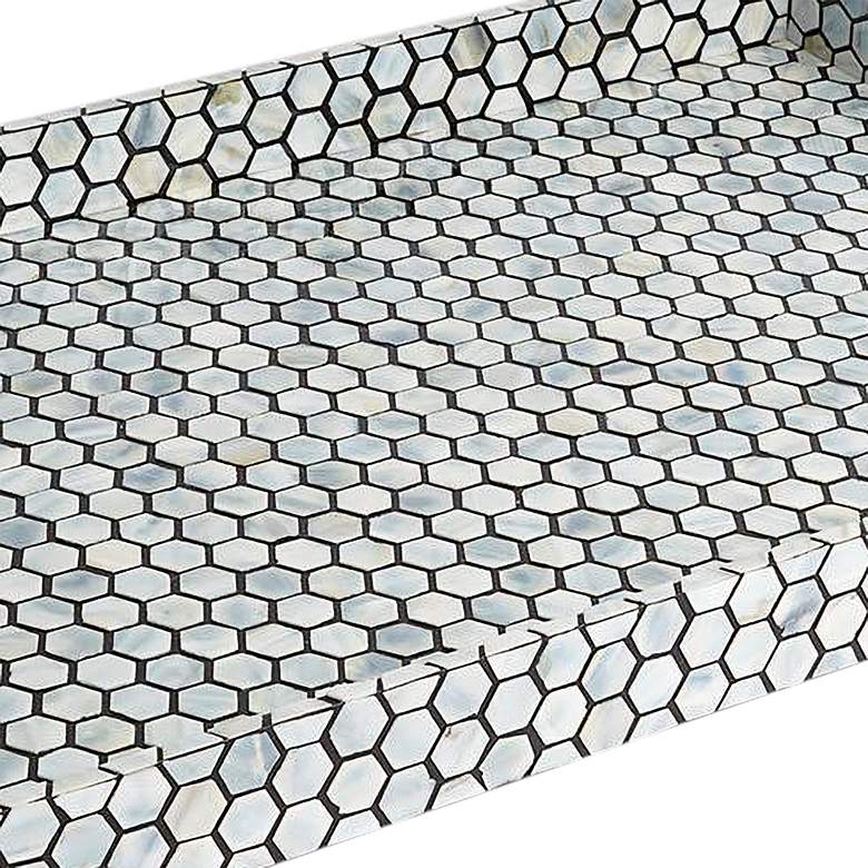 Image 2 Mina 28"W Natural and Gray Mother of Pearl Decorative Tray more views