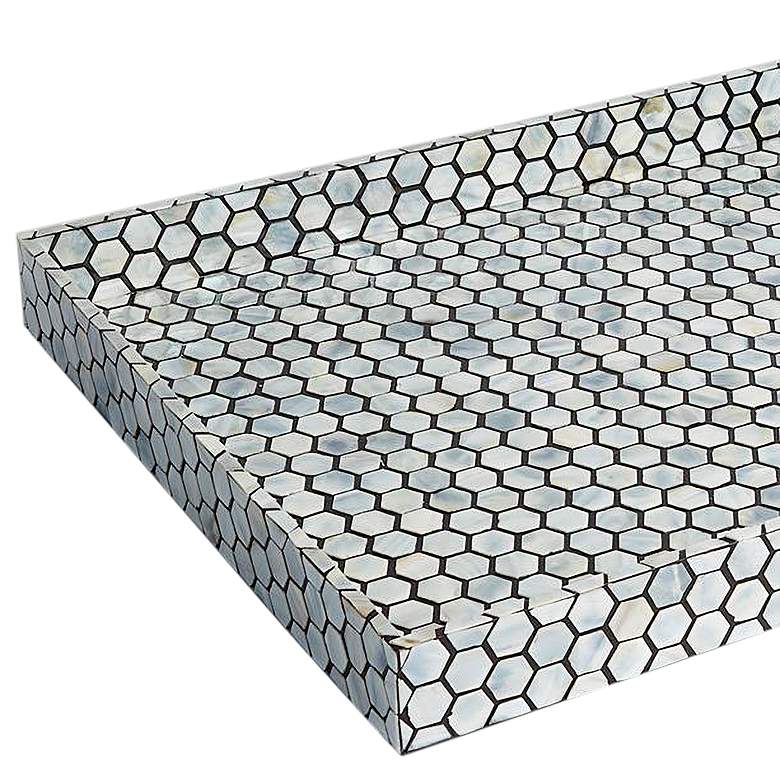 Image 3 Mina 28"W Natural and Gray Mother of Pearl Decorative Tray more views