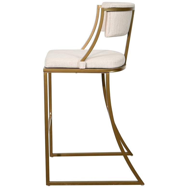 Image 4 Mina 30" Antique Brass Metal Bar Stool more views