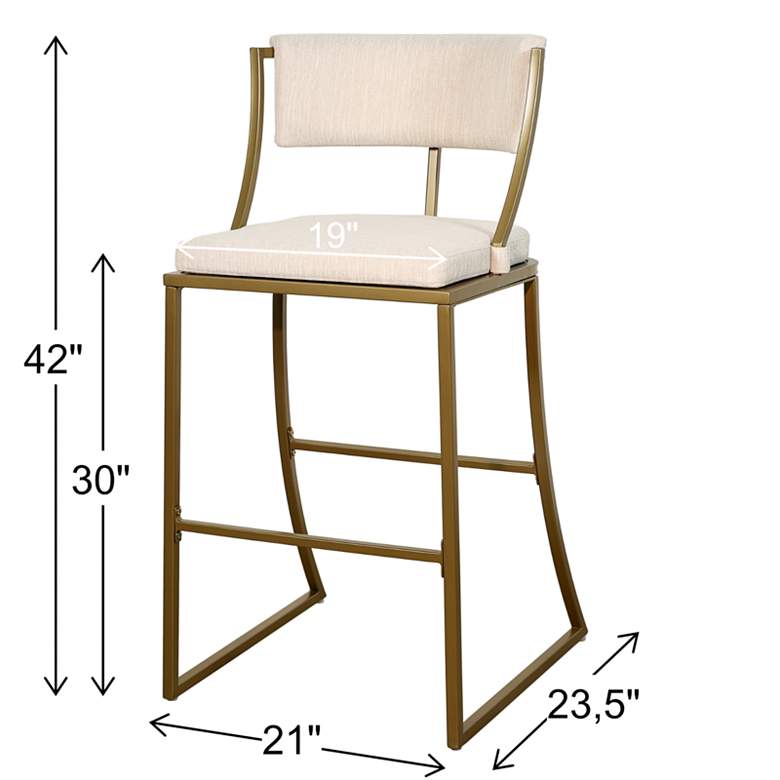 Image 5 Mina 30" Antique Brass Metal Bar Stool more views