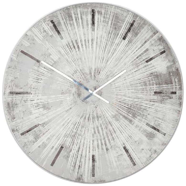 Image 1 Mina 35 1/2" Round Gray Metal Wall Clock