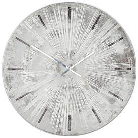 Image1 of Mina 35 1/2" Round Gray Metal Wall Clock