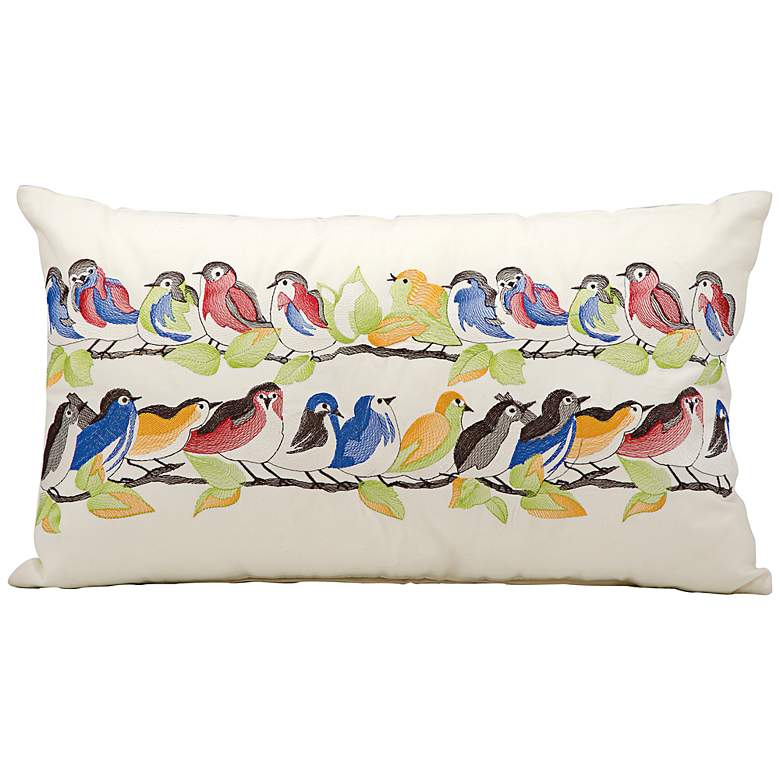 Image 1 Mina Birds Branches 24 inch x 14 inch Indoor-Outdoor Pillow