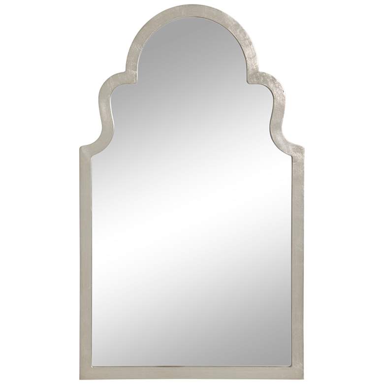 Image 2 Mina Silver Leaf 24 inch x 40 inch Crowned Top Wall Mirror
