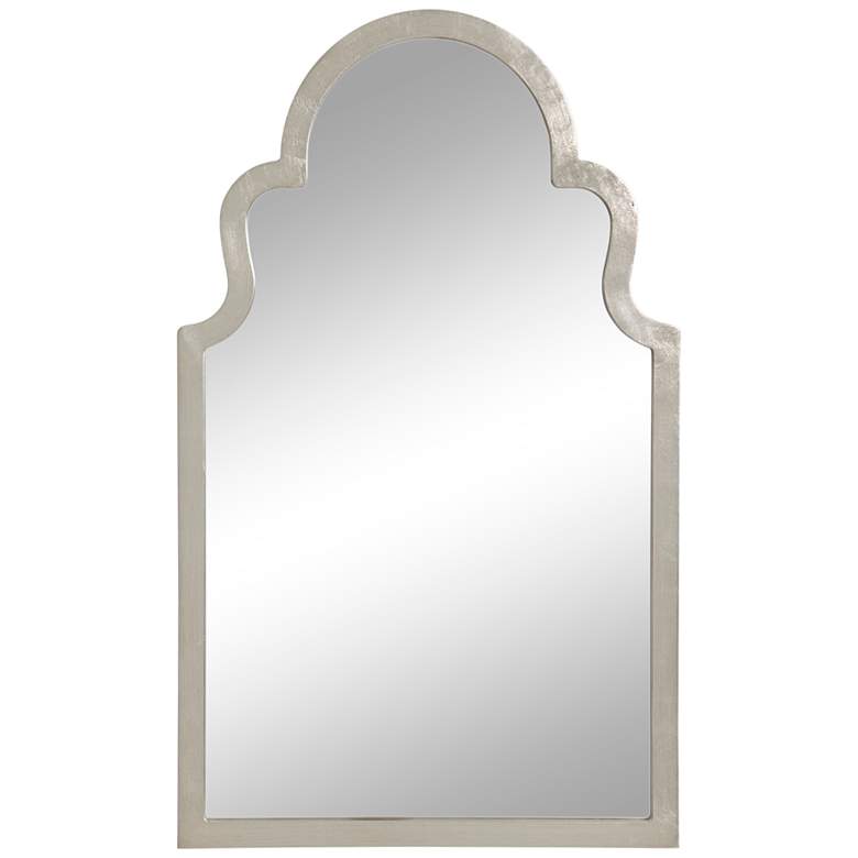 Image 2 Mina Silver Leaf 24" x 40" Crowned Top Wall Mirror