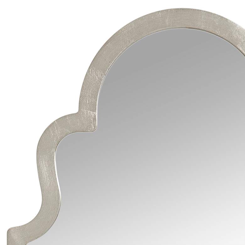 Image 3 Mina Silver Leaf 24" x 40" Crowned Top Wall Mirror more views