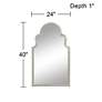 Mina Silver Leaf 24" x 40" Crowned Top Wall Mirror