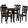 Mina Two-Tone Brown Wood 5-Piece Dining Table and Chair Set