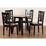 Mina Two-Tone Brown Wood 5-Piece Dining Table and Chair Set