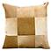 Mina Victory Beige Natural Hide 18" Square Leather Pillow