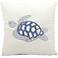 Mina Victory Blue Sea Turtle 18" Indoor-Outdoor Pillow