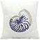 Mina Victory Blue Seashell 18" Square Indoor-Outdoor Pillow
