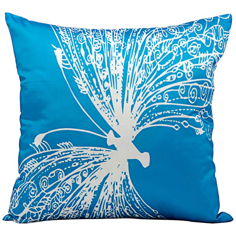 Image 1 Mina Victory Butterfly 18" Turquoise Indoor-Outdoor Pillow