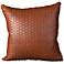 Mina Victory Cognac Natural Leather 20" Square Throw Pillow
