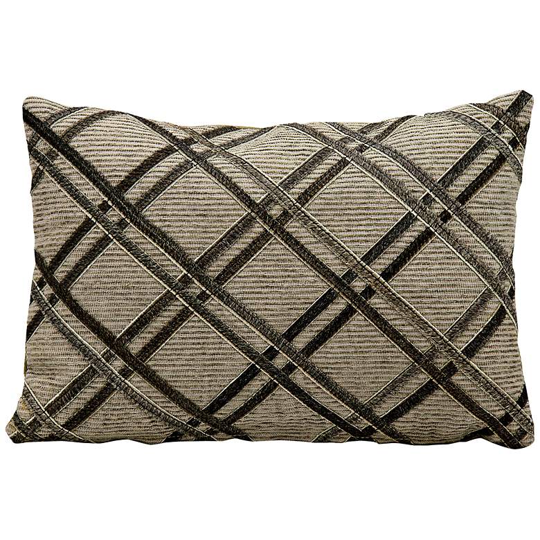 Image 1 Mina Victory Dark Gray Natural Hide 20 inch x 14 inch Throw Pillow