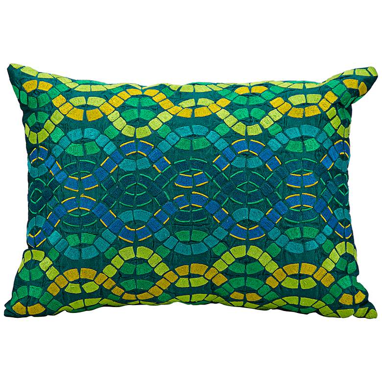 Image 1 Mina Victory Fantasia Blue and Green 17" x 13" Pillow