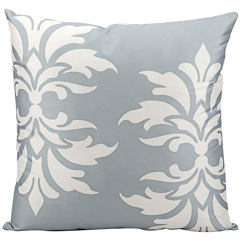 Image 1 Mina Victory Fleur-de-Lys 20 inch Square Gray Outdoor Pillow