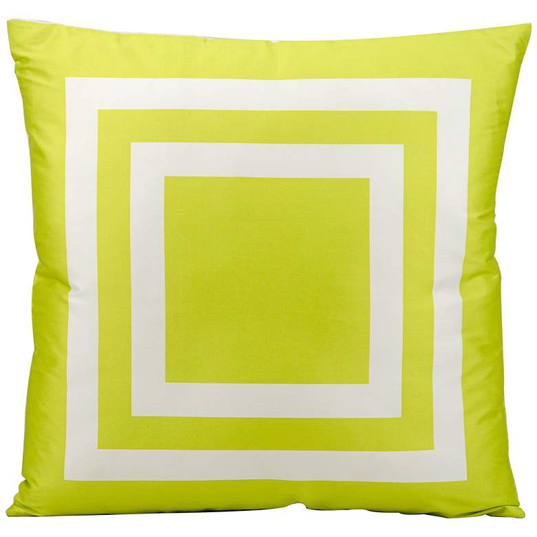 Image 1 Mina Victory Geometric 20" Green Indoor-Outdoor Pillow