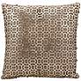 Mina Victory Laser-Cut Gold 18" Square Leather Throw Pillow