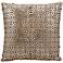 Mina Victory Laser-Cut Gold 18" Square Leather Throw Pillow