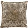 Mina Victory Laser-Cut Gold Crosshatch 18" Square Pillow