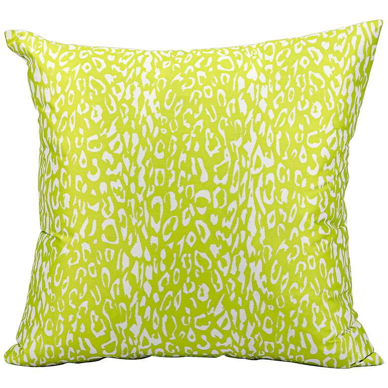 Image 1 Mina Victory Leopard 20 inch Square Bright Green Outdoor Pillow
