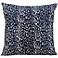 Mina Victory Leopard 20" Square Navy Blue Outdoor Pillow