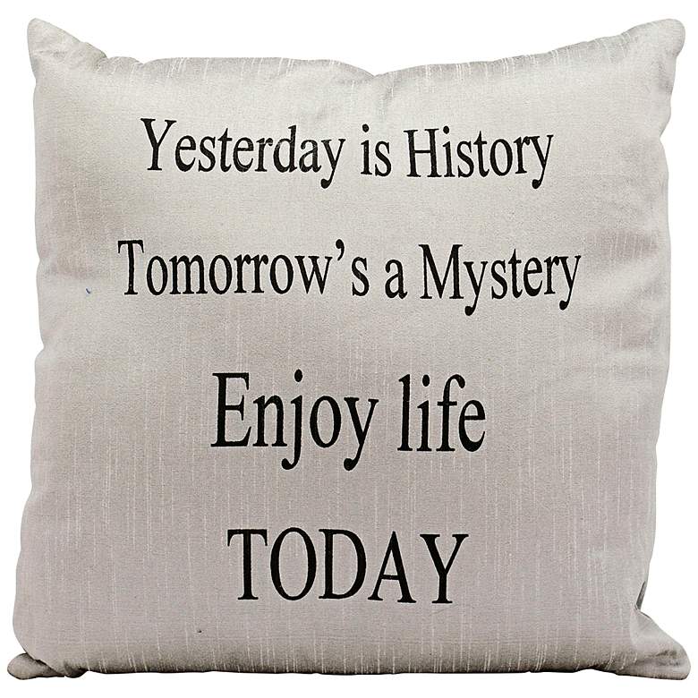 Image 1 Mina Victory Life Styles Enjoy 18 inch Square Silver Pillow
