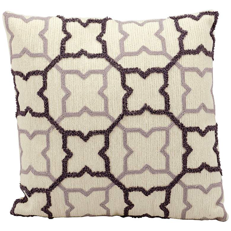 Image 1 Mina Victory Life Styles Suede 18 inch Square Ivory Pillow