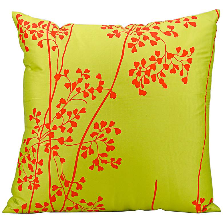 Image 1 Mina Victory Lime Green and Orange 20 inch Indoor-Outdoor Pillow