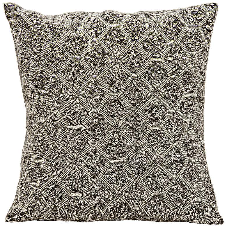 Image 1 Mina Victory Luminescence Diamond 16" Square Silver Pillow