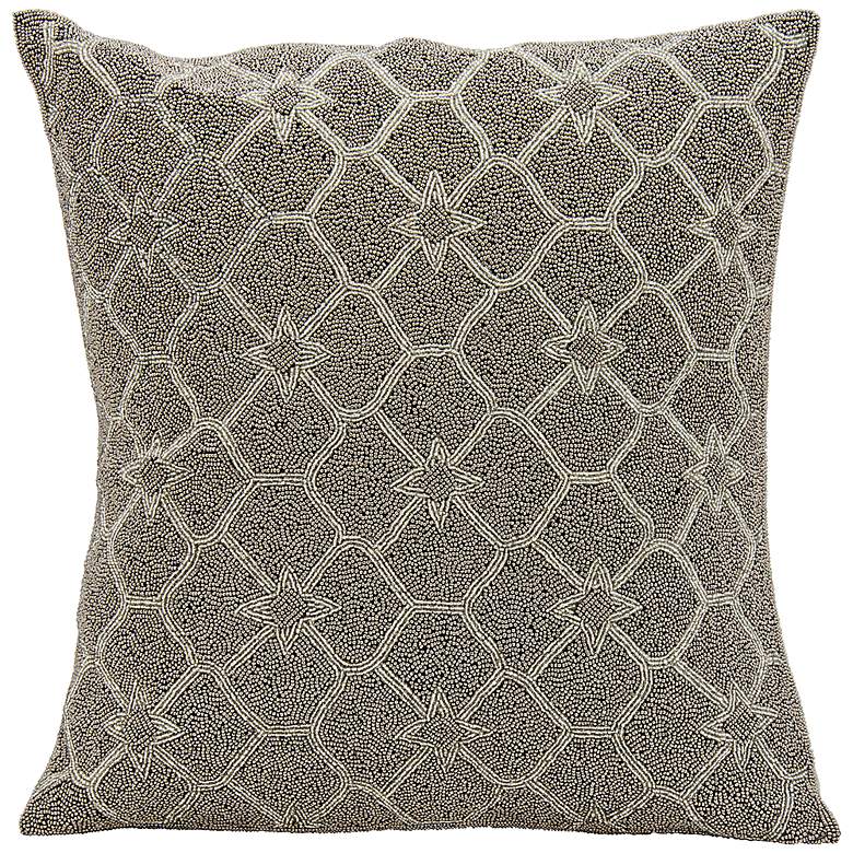 Image 1 Mina Victory Luminescence Diamond 16 inch Square Silver Pillow