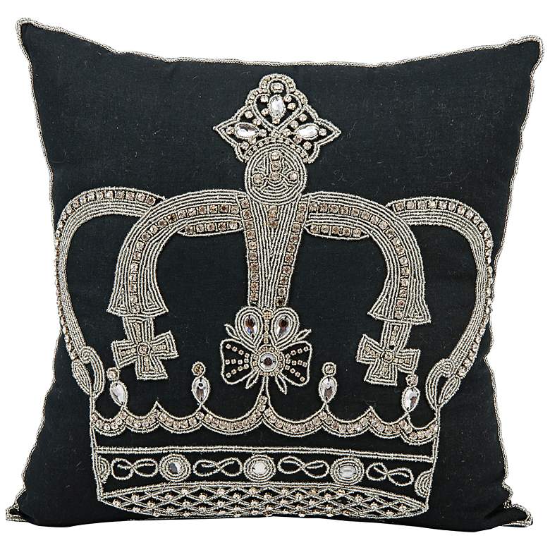 Image 1 Mina Victory Luminescence Jeweled Crown 16 inch Square Pillow