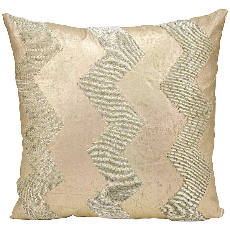 Image 1 Mina Victory Luminescence Light Gold 16 inch Square Pillow