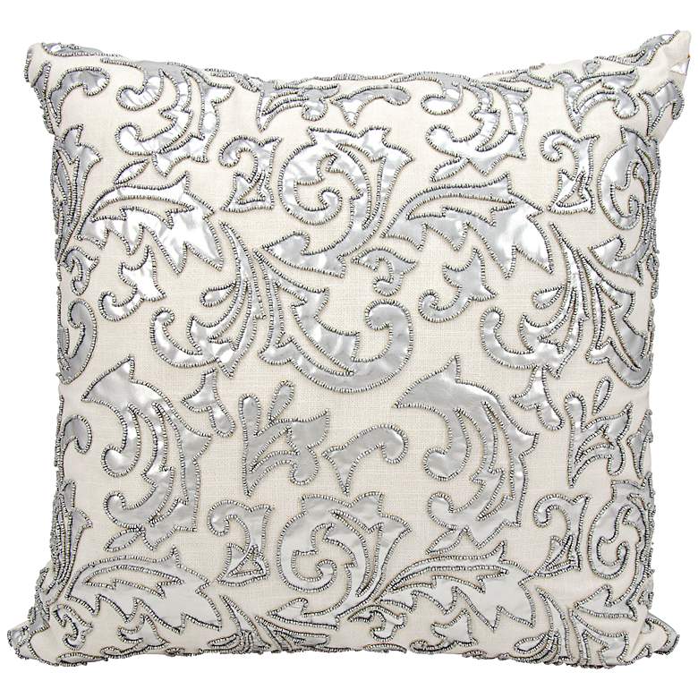 Image 1 Mina Victory Luminescence Silver 20 inch Square Throw Pillow