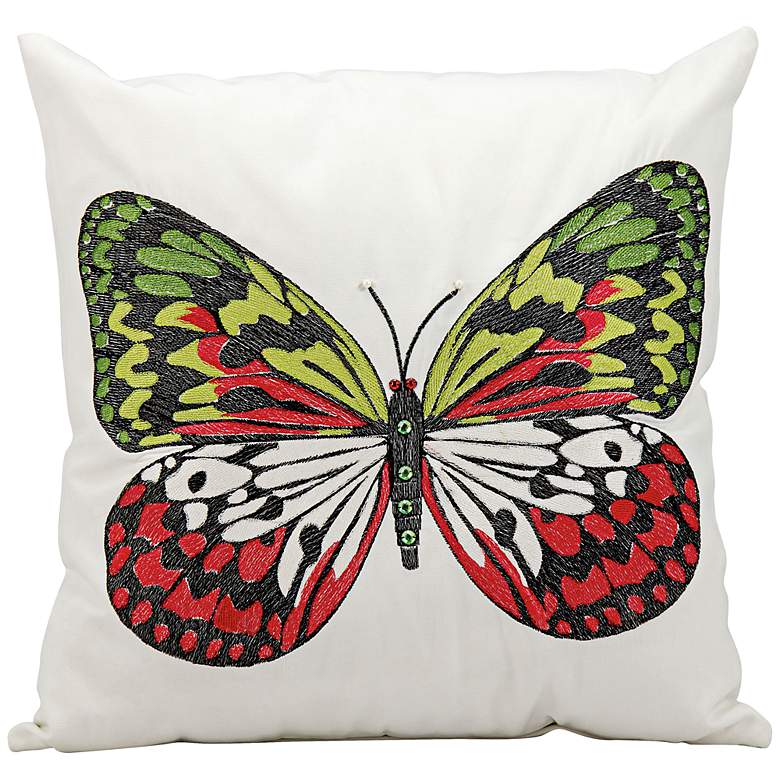 Image 1 Mina Victory Multi-Color Butterfly 18" Indoor-Outdoor Pillow