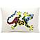 Mina Victory Multi-Color Gecko 18" x 12" Outdoor Pillow