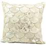 Mina Victory Silver Scale 20" Square Leather Pillow