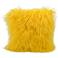 Mina Victory Tibetan Lamb 16" Square Yellow Faux Fur Pillow