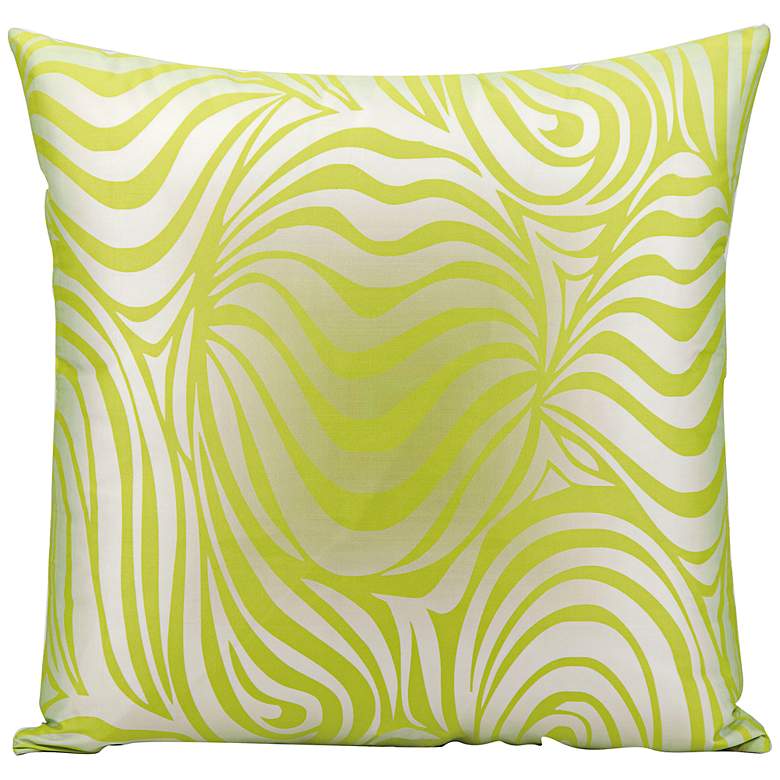 Image 1 Mina Victory Wave 18 inch Lime Green Indoor-Outdoor Pillow