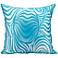 Mina Victory Wave 18" Turquoise Blue Indoor-Outdoor Pillow