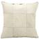 Mina Victory White Natural Hide 18" Square Leather Pillow