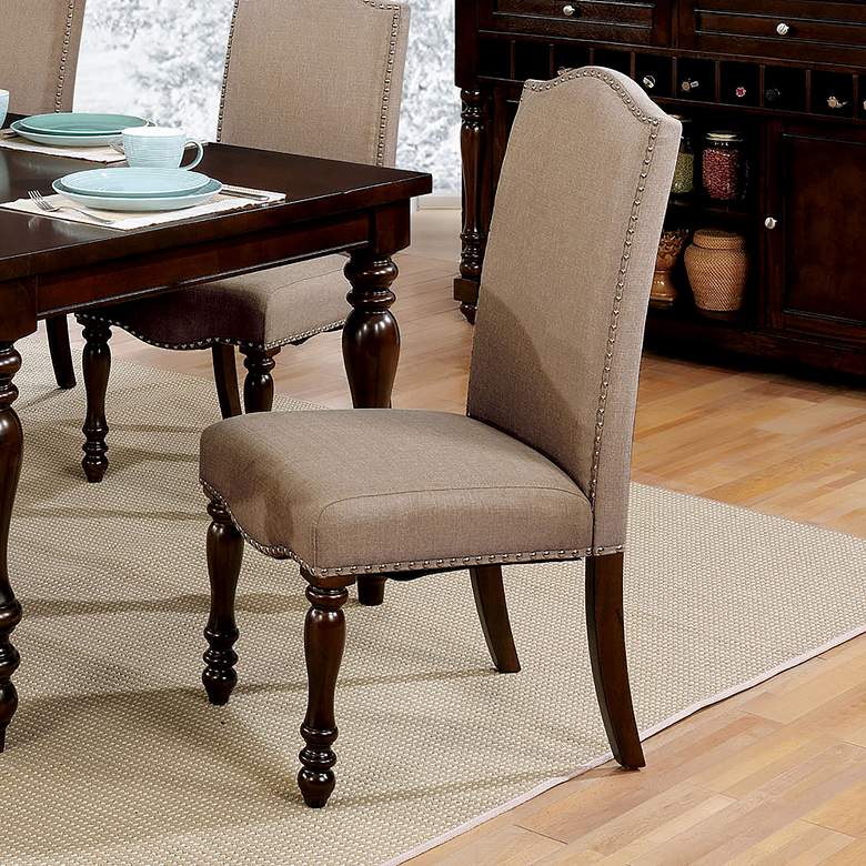 Image 6 Minard Beige Fabric Side Chairs Set of 2 more views