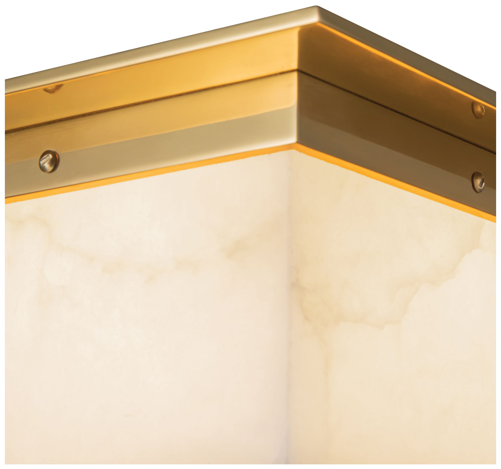 Image 5 Mineral 11-in Alabaster Flush Mount with Brass Finish more views