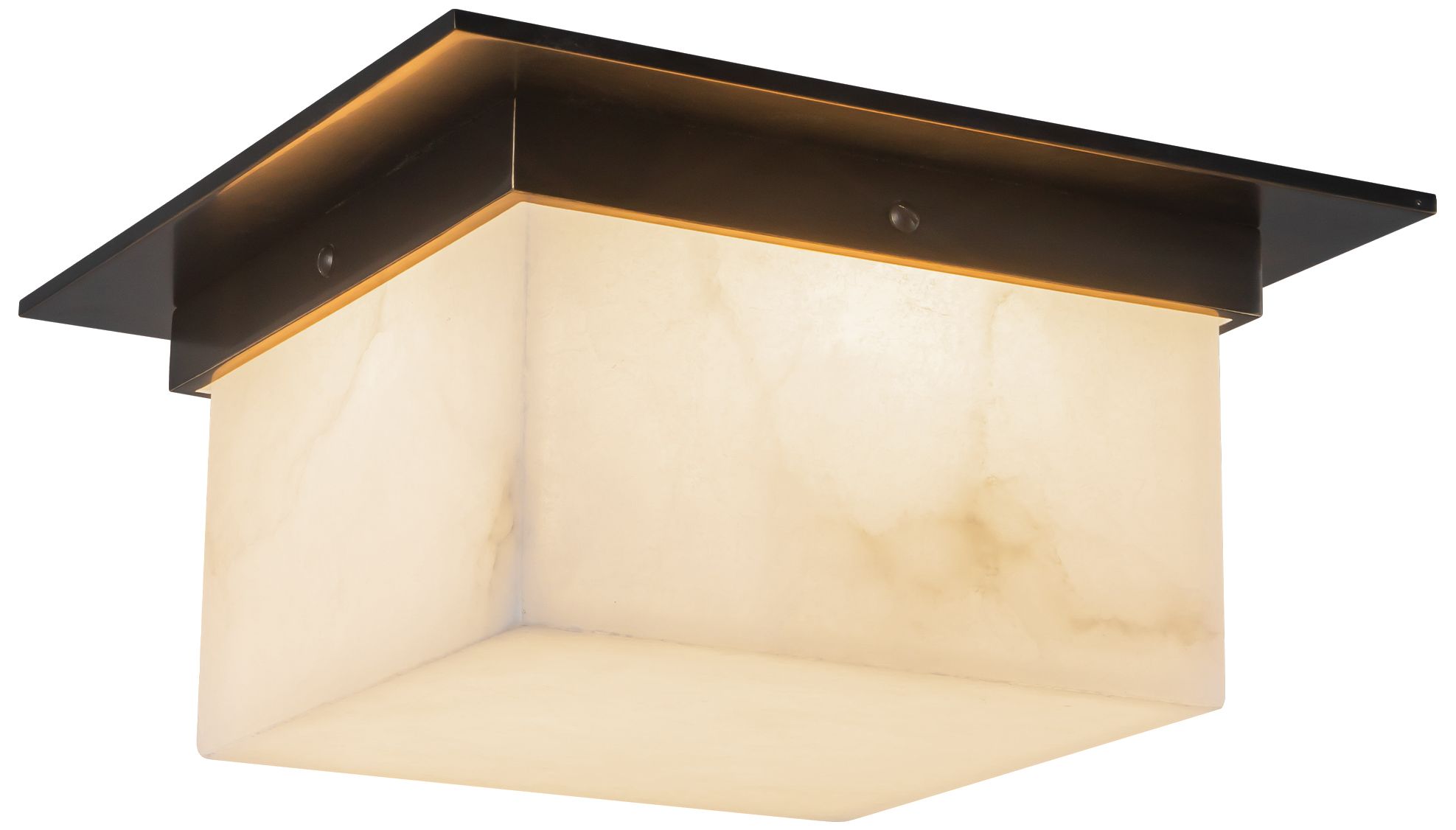 Mineral 11-in Alabaster Flush Mount with Urban Bronze Finish