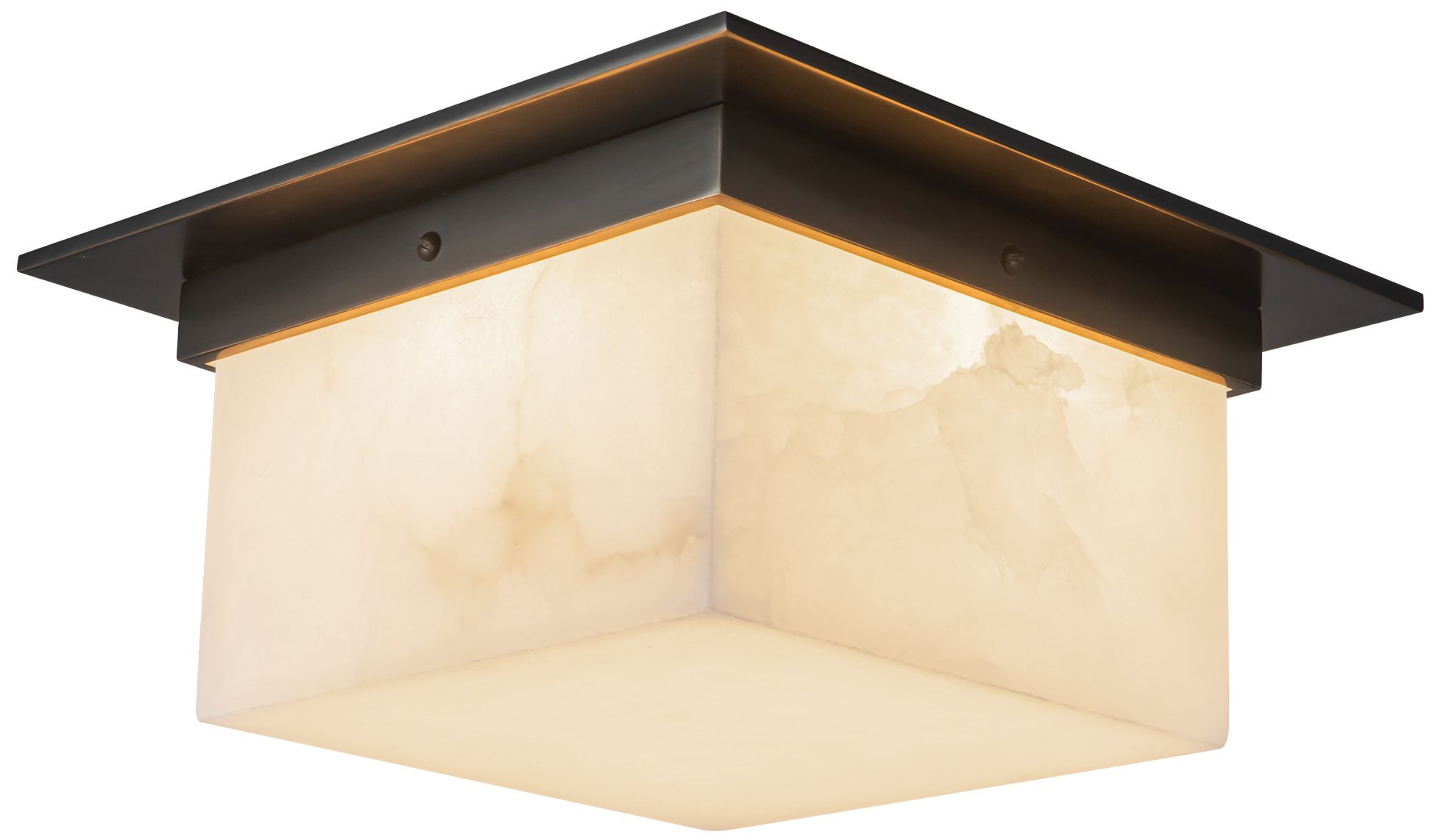 Image 3 Mineral 11-in Alabaster Flush Mount with Urban Bronze Finish more views