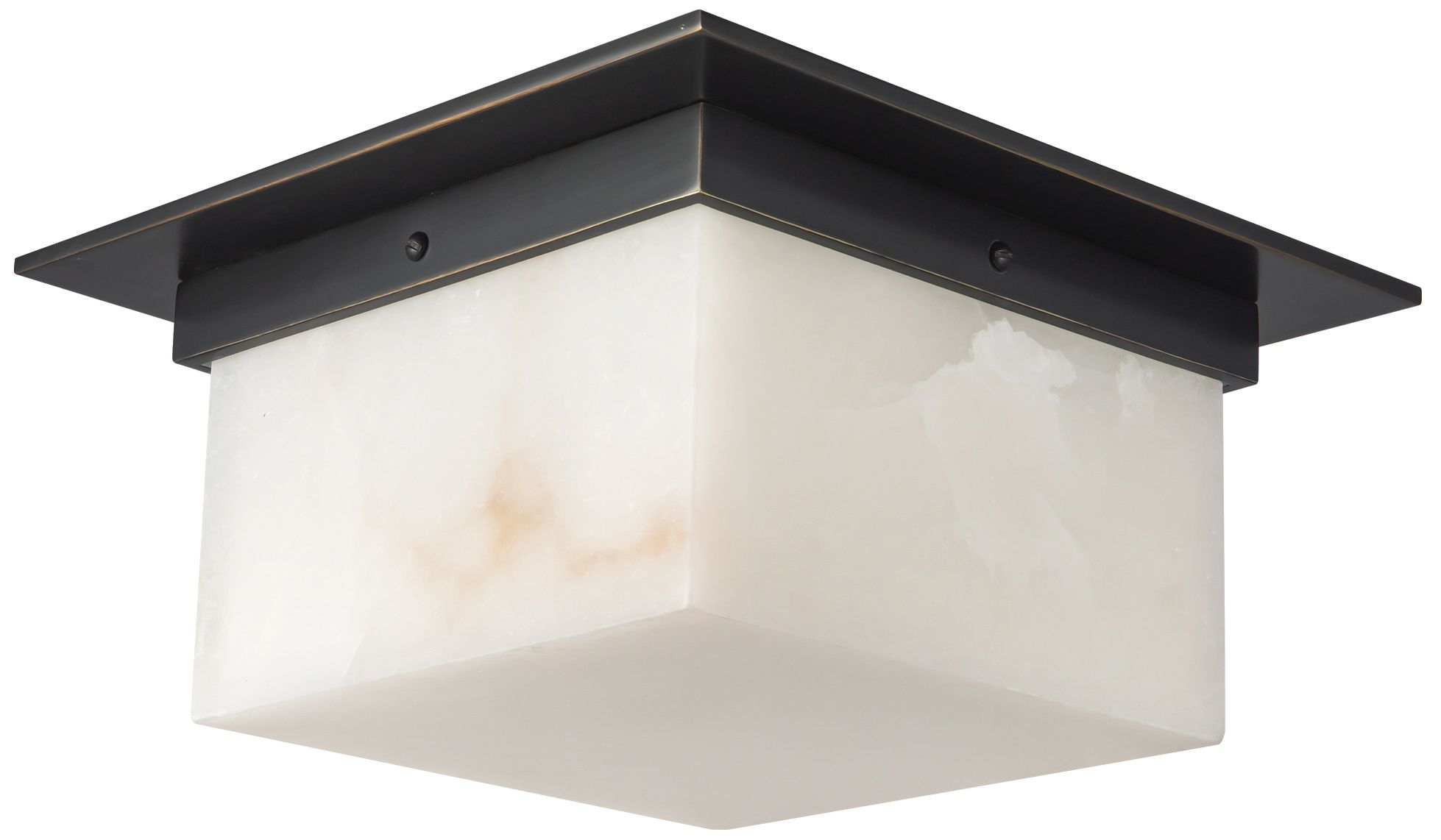 Image 4 Mineral 11-in Alabaster Flush Mount with Urban Bronze Finish more views
